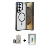 MARSİLYAN™- Galaxy S25 Ultra Kılıf Akış Form - Şeffaf Polymer Nano Ekran Koruyucu + Bilvis Titan Kamera Lens - TNGI