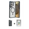 MARSİLYAN™- Galaxy S25 Ultra Kılıf Akış Form - Şeffaf Polymer Nano Ekran Koruyucu + Bilvis Titan Kamera Lens - LT