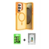 MARSİLYAN™- Galaxy S25 Ultra Kılıf Akış Form - Şeffaf Polymer Nano Ekran Koruyucu + Raze Metal Kamera Lens - NLGY