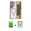 MARSİLYAN™- Galaxy S25 Ultra Kılıf Akış Form - Şeffaf Polymer Nano Ekran Koruyucu + Raze Metal Kamera Lens - NLGY