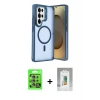 MARSİLYAN™- Galaxy S25 Ultra Kılıf Akış Form - Şeffaf Polymer Nano Ekran Koruyucu + Raze Metal Kamera Lens - NLGY
