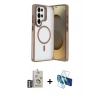 MARSİLYAN™- Galaxy S25 Ultra Kılıf Akış Form - Siyah 3D Antistatik Cam Ekran Koruyucu + Bilvis Titan Kamera Lens - GS
