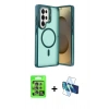 MARSİLYAN™- Galaxy S25 Ultra Kılıf Akış Form - Siyah 3D Antistatik Cam Ekran Koruyucu + Raze Metal Kamera Lens - NLGY
