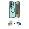 MARSİLYAN™- Galaxy S25 Ultra Kılıf Akış Form - Siyah 3D Antistatik Seramik Nano Ekran Koruyucu + Bilvis Titan Kamera Lens - GS