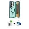 MARSİLYAN™- Galaxy S25 Ultra Kılıf Akış Form - Siyah 3D Antistatik Seramik Nano Ekran Koruyucu + Raze Metal Kamera Lens - GS