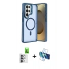 MARSİLYAN™- Galaxy S25 Ultra Kılıf Akış Form - Siyah 3D Antistatik Seramik Nano Ekran Koruyucu + Raze Metal Kamera Lens - GS