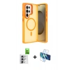 MARSİLYAN™- Galaxy S25 Ultra Kılıf Akış Form - Siyah 3D Antistatik Seramik Nano Ekran Koruyucu + Raze Metal Kamera Lens - GS