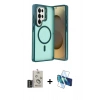 MARSİLYAN™- Galaxy S25 Ultra Kılıf Akış Form - Siyah 3D Antistatik Seramik Nano Ekran Koruyucu + Bilvis Titan Kamera Lens - SH