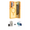 MARSİLYAN™- Galaxy S25 Ultra Kılıf Akış Form - Siyah 3D Antistatik Seramik Nano Ekran Koruyucu + Bilvis Titan Kamera Lens - SH