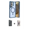 MARSİLYAN™- Galaxy S25 Ultra Kılıf Akış Form - Siyah Bilvis 3D Cam Ekran Koruyucu + Bilvis Titan Kamera Lens - LT
