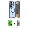 MARSİLYAN™- Galaxy S25 Ultra Kılıf Akış Form - Siyah Bilvis 3D Cam Ekran Koruyucu + Raze Metal Kamera Lens - NLGY