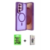 MARSİLYAN™- Galaxy S25 Ultra Kılıf Akış Form - Siyah Bilvis 3D Cam Ekran Koruyucu + Raze Metal Kamera Lens - NLGY