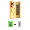 MARSİLYAN™- Galaxy S25 Ultra Kılıf Akış Form - Siyah Bilvis 3D Cam Ekran Koruyucu + Raze Metal Kamera Lens - NLGY
