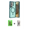 MARSİLYAN™- Galaxy S25 Ultra Kılıf Akış Form - Siyah Bilvis 3D Cam Ekran Koruyucu + Raze Metal Kamera Lens - NLGY
