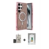 MARSİLYAN™- Galaxy S25 Ultra Kılıf Eksen Çizgi - Şeffaf Polymer Nano Ekran Koruyucu + Bilvis Titan Kamera Lens - SH
