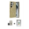 MARSİLYAN™- Galaxy S25 Ultra Kılıf Eksen Çizgi - Şeffaf Polymer Nano Ekran Koruyucu + Bilvis Titan Kamera Lens - TNGI