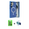 MARSİLYAN™- Galaxy S25 Ultra Kılıf Eksen Çizgi - Siyah 3D Antistatik Seramik Nano Ekran Koruyucu + Raze Metal Kamera Lens - MI