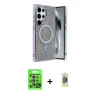 MARSİLYAN™- Galaxy S25 Ultra Kılıf Eksen Çizgi - Siyah Joko Magic 5D Hayalet Cam + Raze Metal Kamera Lens - NLGY