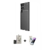 MARSİLYAN™- Galaxy S25 Ultra Kılıf Eksen Form Prime - Şeffaf Pasifik Cam Ekran Koruyucu + Bilvis Titan Kamera Lens - SH