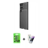 MARSİLYAN™- Galaxy S25 Ultra Kılıf Eksen Form Prime - Şeffaf Pasifik Cam Ekran Koruyucu + Raze Metal Kamera Lens - MI