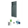 MARSİLYAN™- Galaxy S25 Ultra Kılıf Eksen Form Prime - Siyah 3D Antistatik Cam Ekran Koruyucu + Raze Metal Kamera Lens - GS