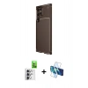 MARSİLYAN™- Galaxy S25 Ultra Kılıf Eksen Form Prime - Siyah 3D Antistatik Cam Ekran Koruyucu + Raze Metal Kamera Lens - GS