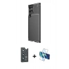 MARSİLYAN™- Galaxy S25 Ultra Kılıf Eksen Form Prime - Siyah 3D Antistatik Cam Ekran Koruyucu + Bilvis Titan Kamera Lens - LT
