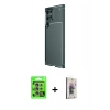MARSİLYAN™- Galaxy S25 Ultra Kılıf Eksen Form Prime - Siyah Bilvis 3D Cam Ekran Koruyucu + Raze Metal Kamera Lens - NLGY