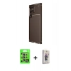 MARSİLYAN™- Galaxy S25 Ultra Kılıf Eksen Form Prime - Siyah Bilvis 3D Cam Ekran Koruyucu + Raze Metal Kamera Lens - NLGY