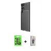 MARSİLYAN™- Galaxy S25 Ultra Kılıf Eksen Form Prime - Siyah Bilvis 3D Cam Ekran Koruyucu + Raze Metal Kamera Lens - NLGY