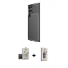 MARSİLYAN™- Galaxy S25 Ultra Kılıf Eksen Form Prime - Siyah Bilvis 3D Cam Ekran Koruyucu + Bilvis Titan Kamera Lens - TNGI