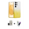 MARSİLYAN™- Galaxy S25 Ultra Kılıf Eksen Minimal Özel Seri - Şeffaf Pasifik Cam Ekran Koruyucu + Bilvis Titan Kamera Lens - TNGI