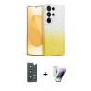 MARSİLYAN™- Galaxy S25 Ultra Kılıf Eksen Minimal Özel Seri - Şeffaf Pasifik Cam Ekran Koruyucu + Bilvis Titan Kamera Lens - LT