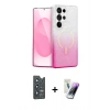 MARSİLYAN™- Galaxy S25 Ultra Kılıf Eksen Minimal Özel Seri - Şeffaf Pasifik Cam Ekran Koruyucu + Bilvis Titan Kamera Lens - LT