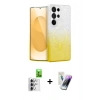 MARSİLYAN™- Galaxy S25 Ultra Kılıf Eksen Minimal Özel Seri - Şeffaf Pasifik Cam Ekran Koruyucu + Raze Metal Kamera Lens - GS