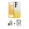MARSİLYAN™- Galaxy S25 Ultra Kılıf Eksen Minimal Özel Seri - Şeffaf Polymer Nano Ekran Koruyucu + Bilvis Titan Kamera Lens - GS