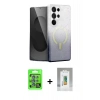 MARSİLYAN™- Galaxy S25 Ultra Kılıf Eksen Minimal Özel Seri - Şeffaf Polymer Nano Ekran Koruyucu + Raze Metal Kamera Lens - MI