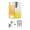 MARSİLYAN™- Galaxy S25 Ultra Kılıf Eksen Minimal Özel Seri - Şeffaf Polymer Nano Ekran Koruyucu + Raze Metal Kamera Lens - GS