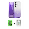 MARSİLYAN™- Galaxy S25 Ultra Kılıf Eksen Minimal Özel Seri - Şeffaf Polymer Nano Ekran Koruyucu + Raze Metal Kamera Lens - MI
