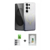 MARSİLYAN™- Galaxy S25 Ultra Kılıf Eksen Minimal Özel Seri - Şeffaf Polymer Nano Ekran Koruyucu + Raze Metal Kamera Lens - GS