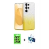 MARSİLYAN™- Galaxy S25 Ultra Kılıf Eksen Minimal Özel Seri - Siyah 3D Antistatik Cam Ekran Koruyucu + Raze Metal Kamera Lens - NLGY