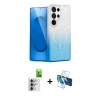 MARSİLYAN™- Galaxy S25 Ultra Kılıf Eksen Minimal Özel Seri - Siyah 3D Antistatik Cam Ekran Koruyucu + Raze Metal Kamera Lens - GS
