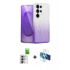 MARSİLYAN™- Galaxy S25 Ultra Kılıf Eksen Minimal Özel Seri - Siyah 3D Antistatik Cam Ekran Koruyucu + Raze Metal Kamera Lens - GS