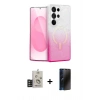 MARSİLYAN™- Galaxy S25 Ultra Kılıf Eksen Minimal Özel Seri - Siyah 3D Antistatik Hayalet Cam Ekran Koruyucu + Bilvis Titan Kamera Lens - TNGI