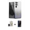 MARSİLYAN™- Galaxy S25 Ultra Kılıf Eksen Minimal Özel Seri - Siyah 3D Antistatik Hayalet Cam Ekran Koruyucu + Bilvis Titan Kamera Lens - SH