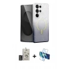 MARSİLYAN™- Galaxy S25 Ultra Kılıf Eksen Minimal Özel Seri - Siyah 3D Antistatik Seramik Nano Ekran Koruyucu + Siyah Bilvis Titan Kamera Lens