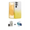 MARSİLYAN™- Galaxy S25 Ultra Kılıf Eksen Minimal Özel Seri - Siyah 3D Antistatik Seramik Nano Ekran Koruyucu + Siyah Bilvis Titan Kamera Lens