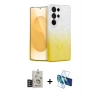 MARSİLYAN™- Galaxy S25 Ultra Kılıf Eksen Minimal Özel Seri - Siyah 3D Antistatik Seramik Nano Ekran Koruyucu + Bilvis Titan Kamera Lens - TNGI