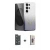 MARSİLYAN™- Galaxy S25 Ultra Kılıf Eksen Minimal Özel Seri - Siyah Bilvis 3D Cam Ekran Koruyucu + Lacivert Bilvis Titan Kamera Lens