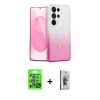 MARSİLYAN™- Galaxy S25 Ultra Kılıf Eksen Minimal Özel Seri - Siyah Bilvis 3D Cam Ekran Koruyucu + Raze Metal Kamera Lens - MI